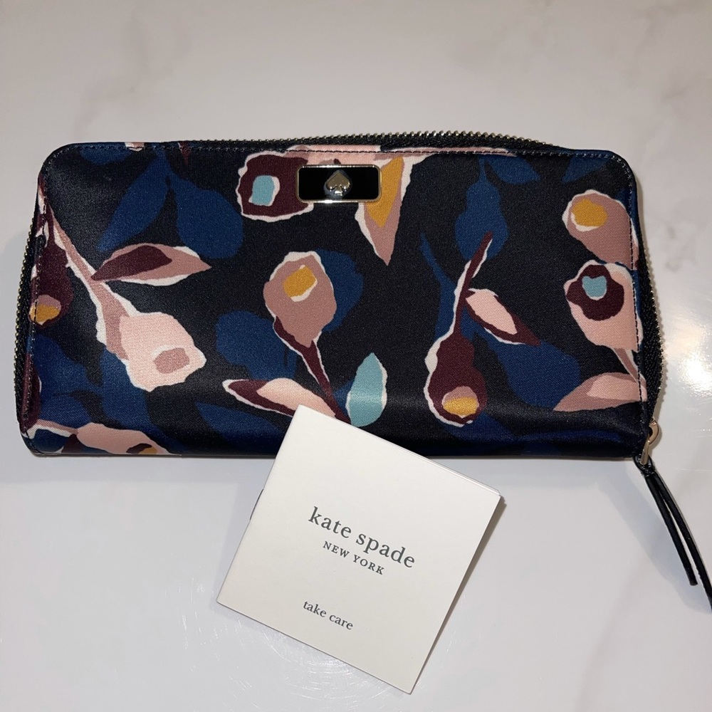 Kate Spade Dawn Paper Roll Blackmulti Large Continental Wallet